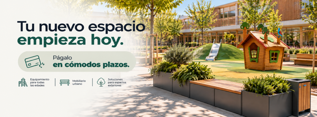Financiación en cómodos plazos para renovar parques infantiles, mobiliario urbano y espacios exteriores con Avant Serveis.